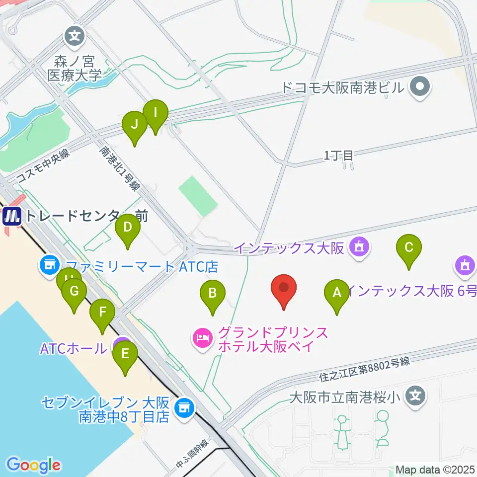 インテックス大阪 5号館周辺のカフェ一覧地図