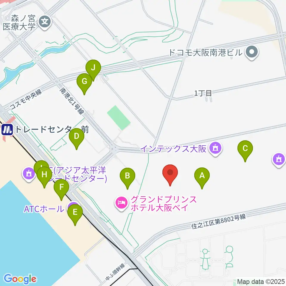 インテックス大阪5号館周辺のカフェ一覧地図