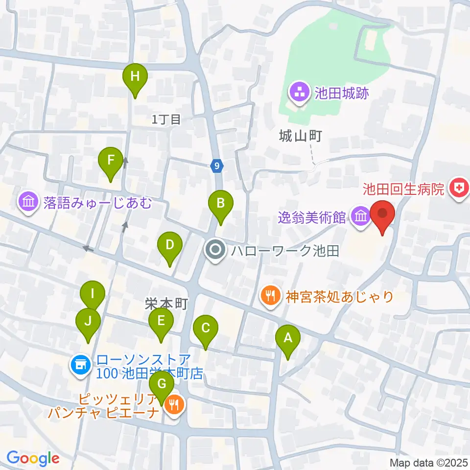 逸翁美術館マグノリアホール周辺のカフェ一覧地図