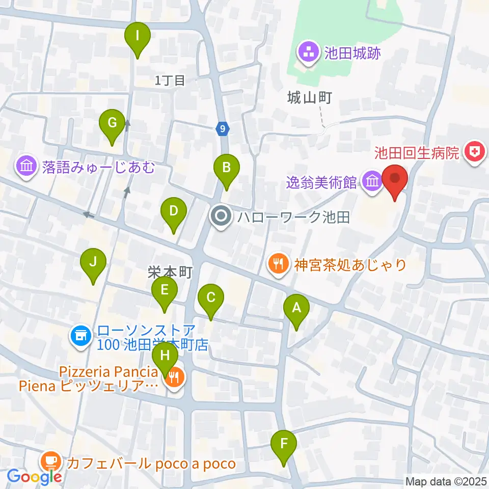 逸翁美術館マグノリアホール周辺のカフェ一覧地図