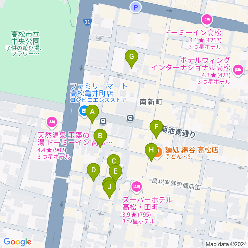 ラ・フォンテーヌ周辺のカフェ一覧地図