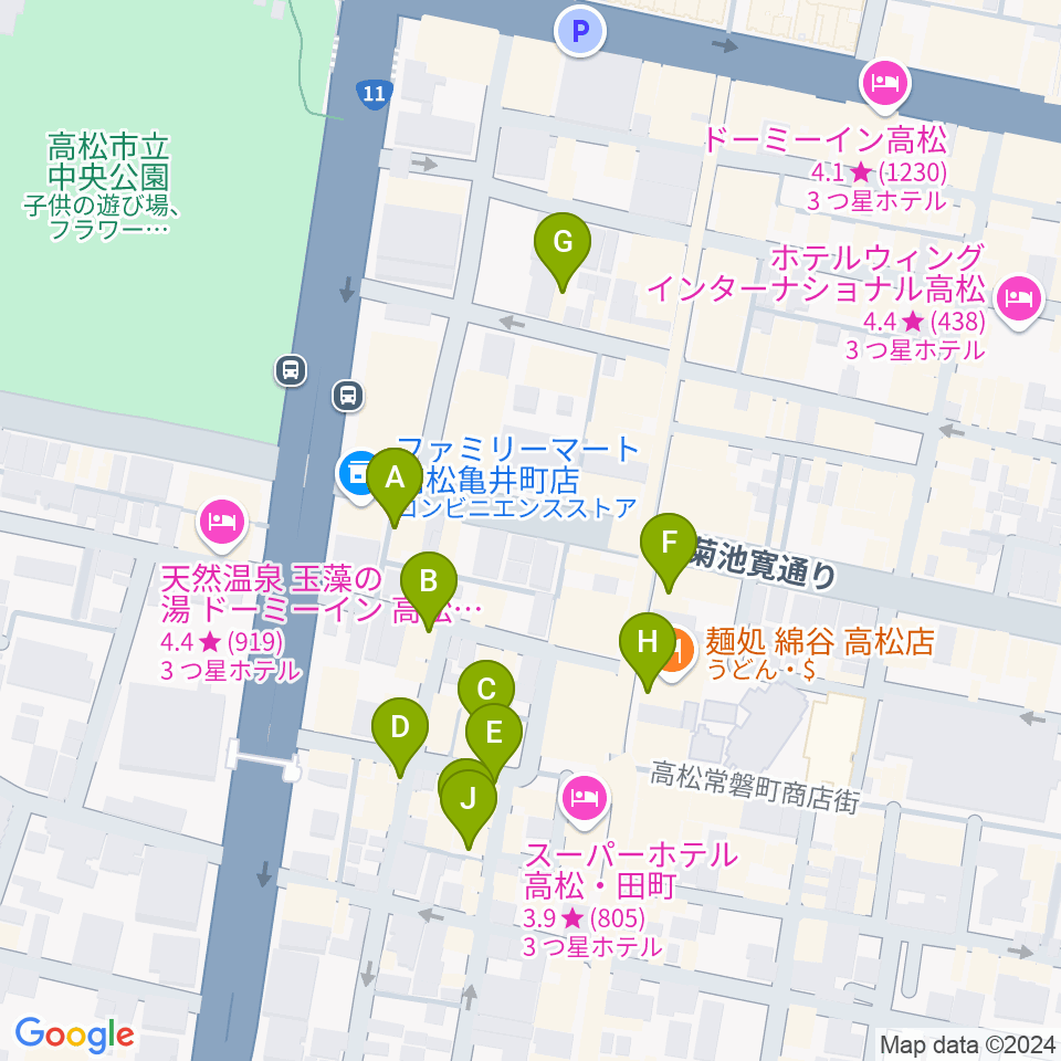 ラ・フォンテーヌ周辺のカフェ一覧地図