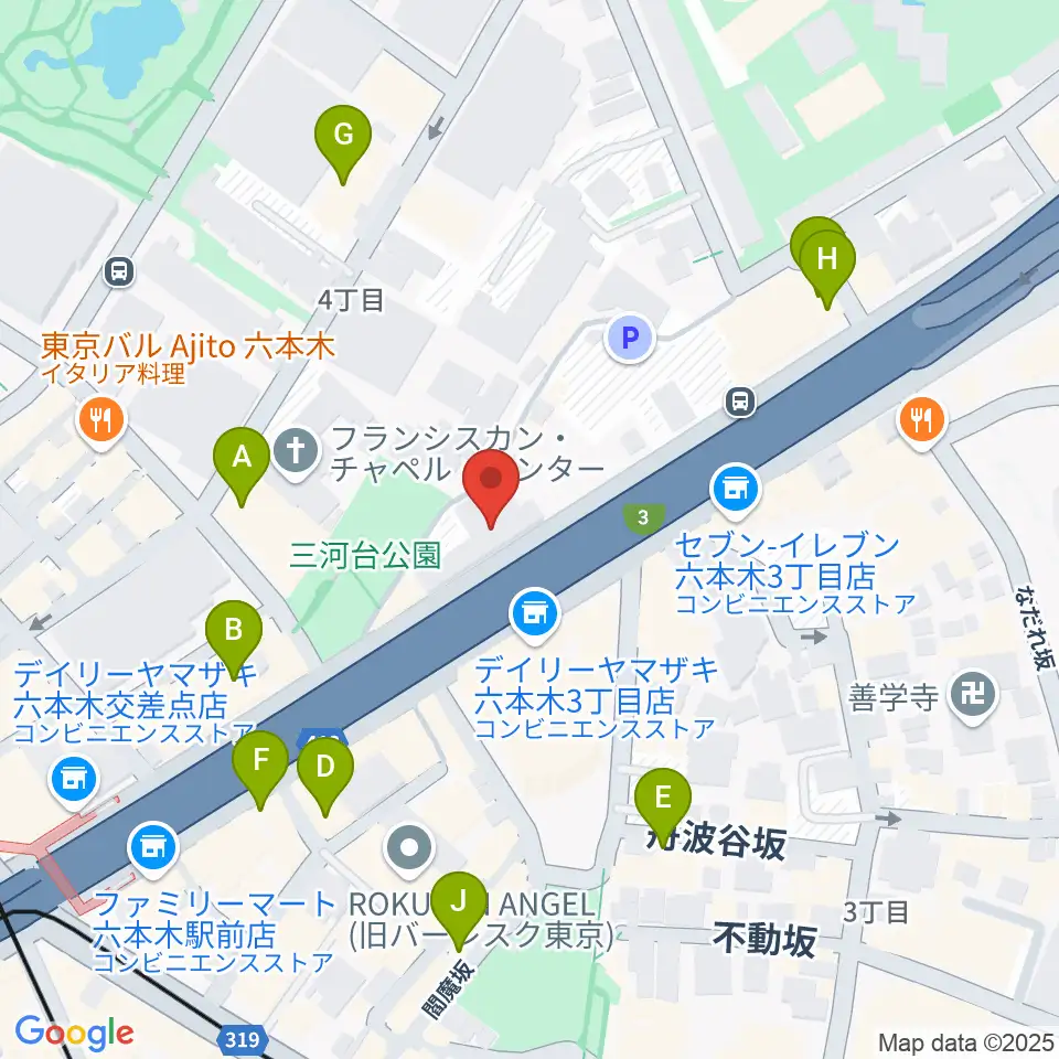 六本木ケントス周辺のカフェ一覧地図
