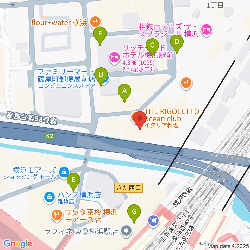 横浜ケントス周辺のカフェ一覧地図