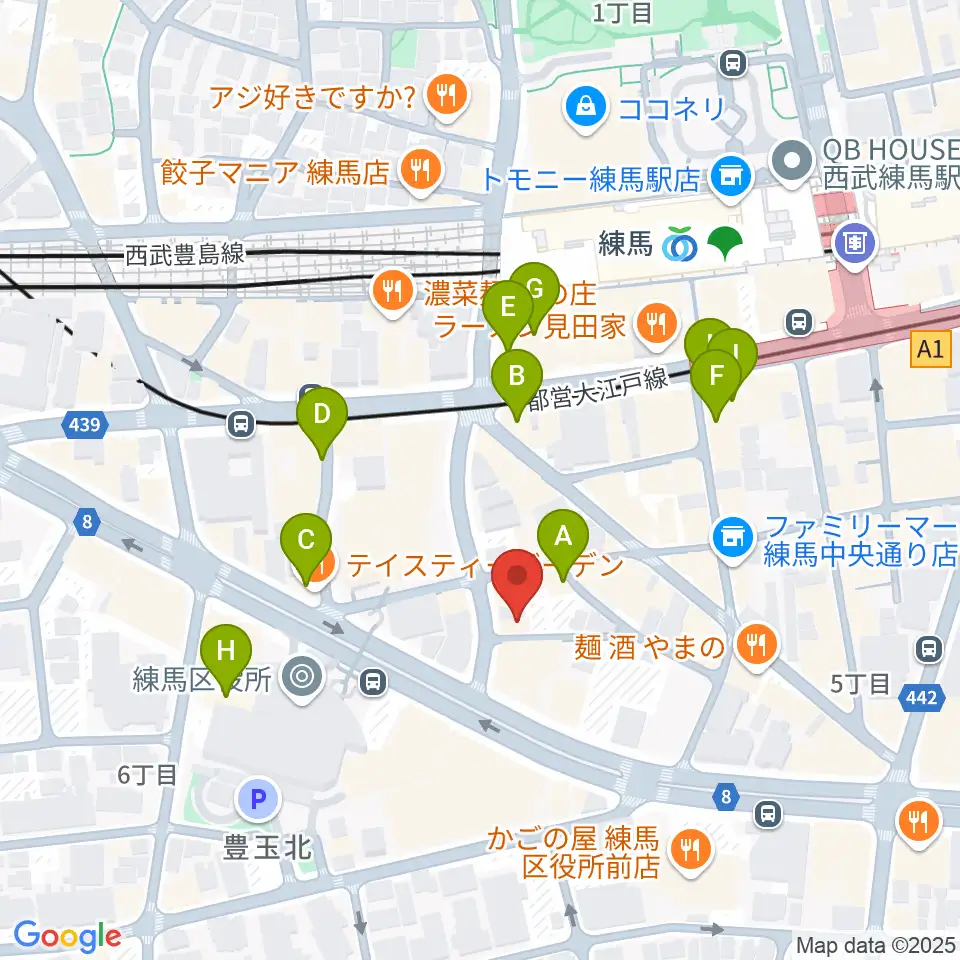 練馬BE-born周辺のカフェ一覧地図