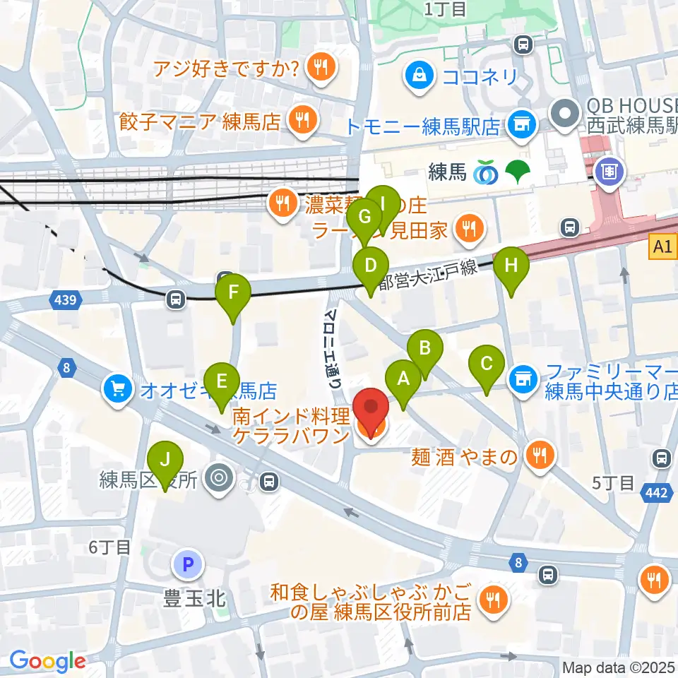 練馬BE-born周辺のカフェ一覧地図