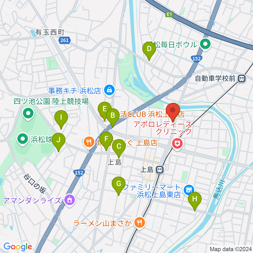 なんでモール周辺のカフェ一覧地図