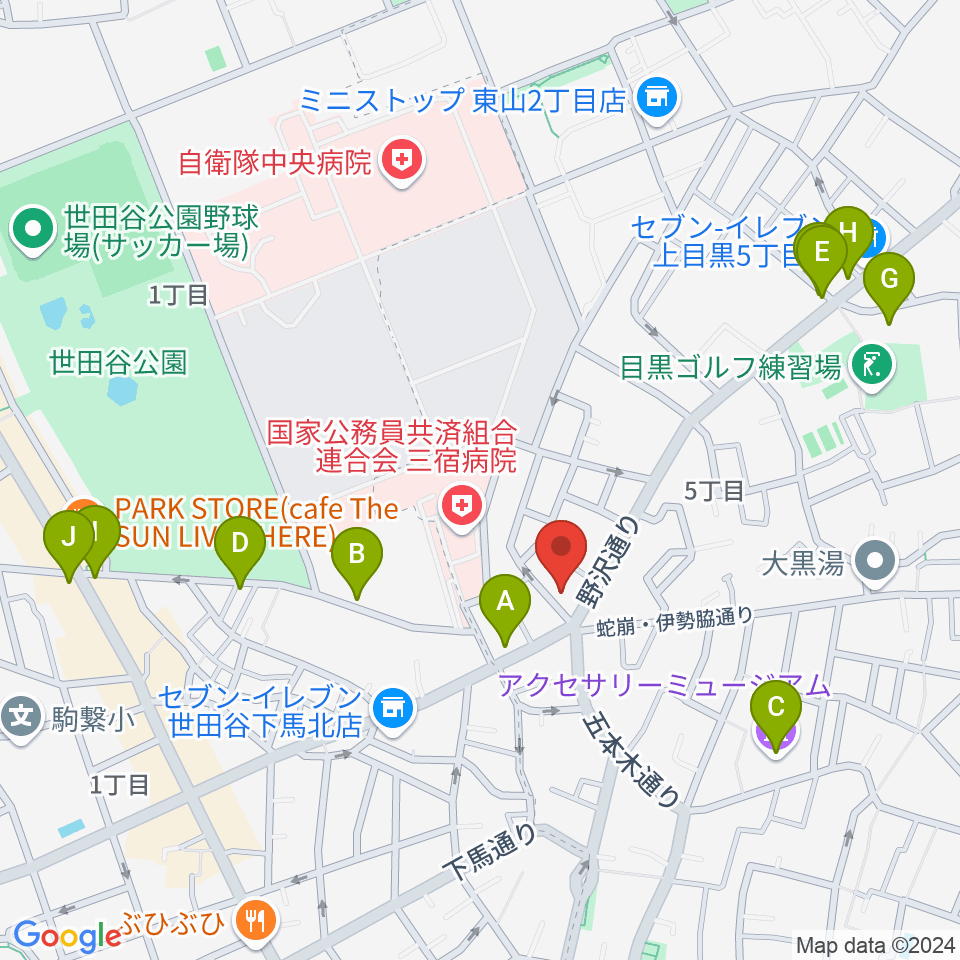 Yellow Studio周辺のカフェ一覧地図