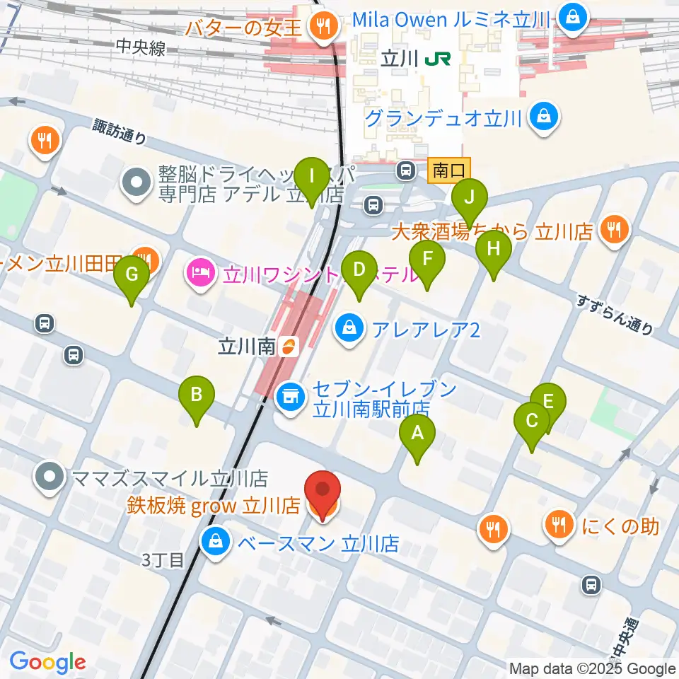 立川A.A COMPANY周辺のカフェ一覧地図