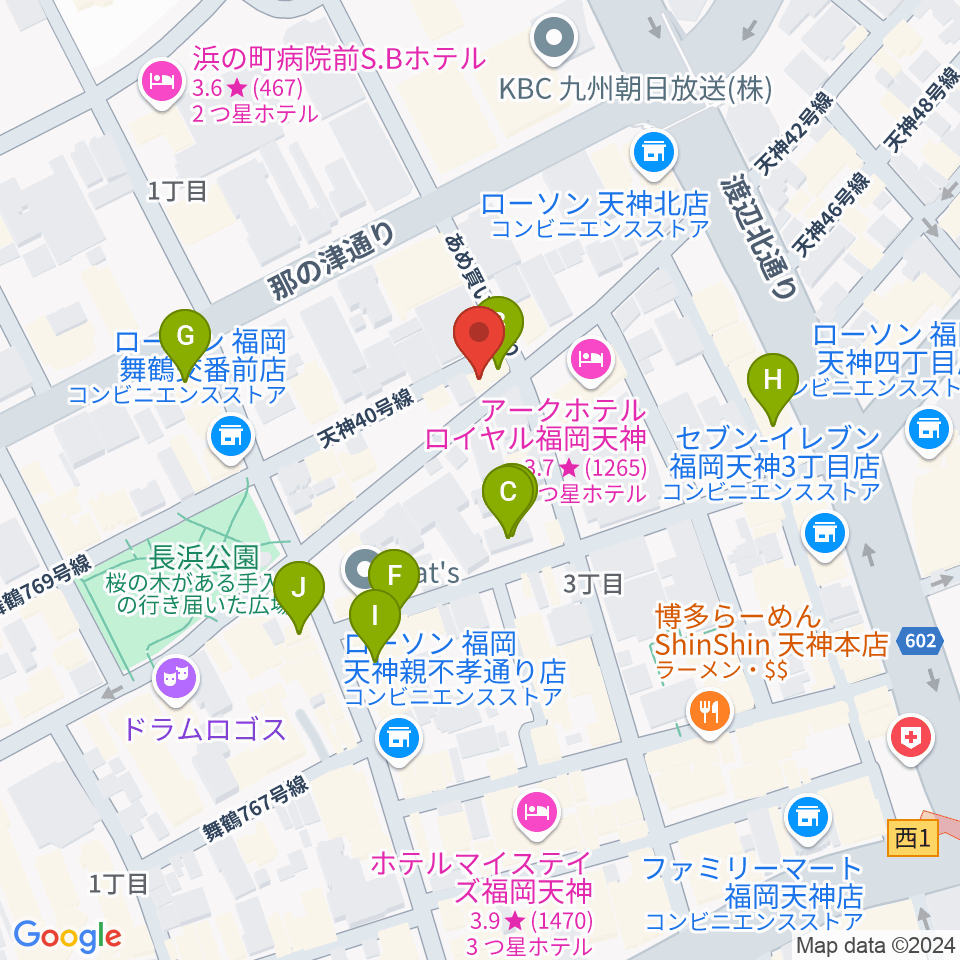 白いギター周辺のカフェ一覧地図