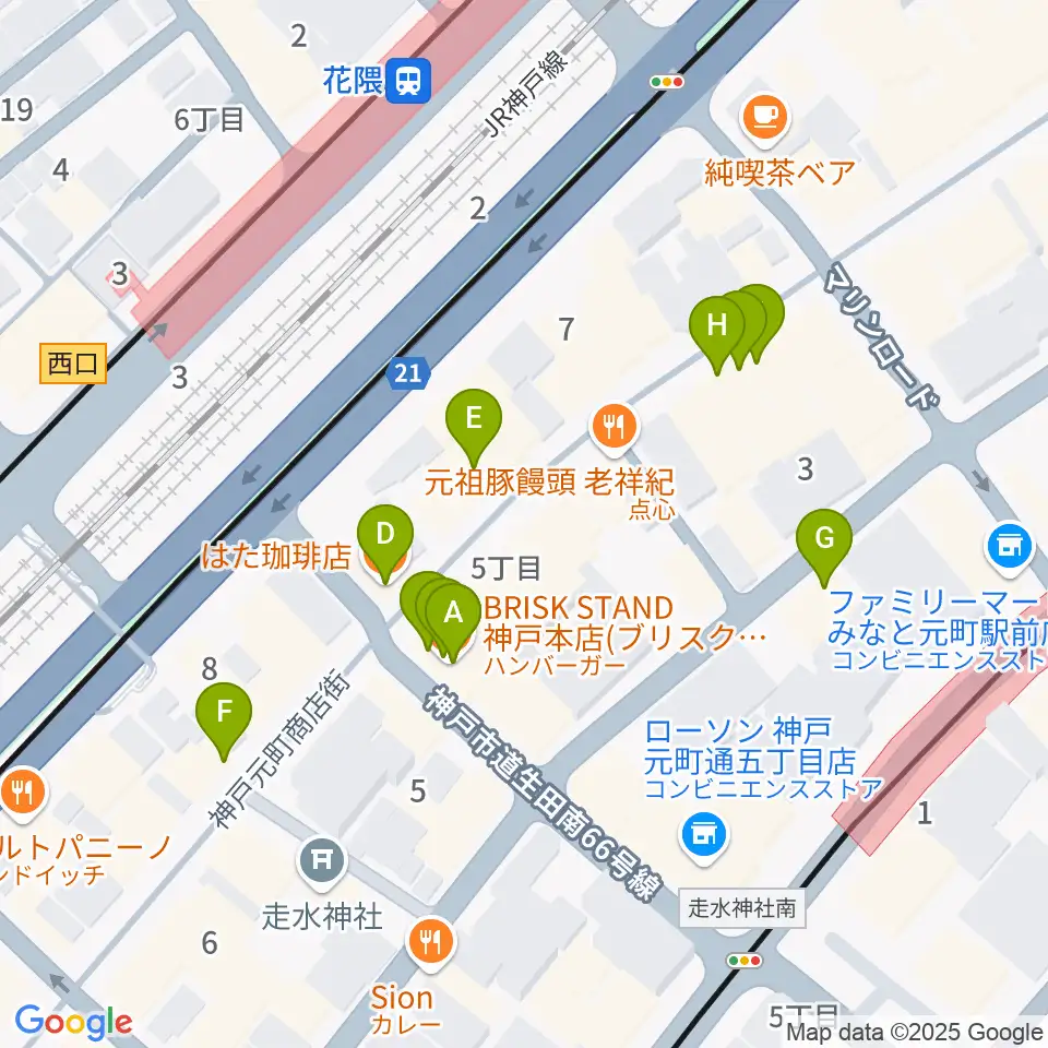 クラシックサロン・アマデウス周辺のカフェ一覧地図