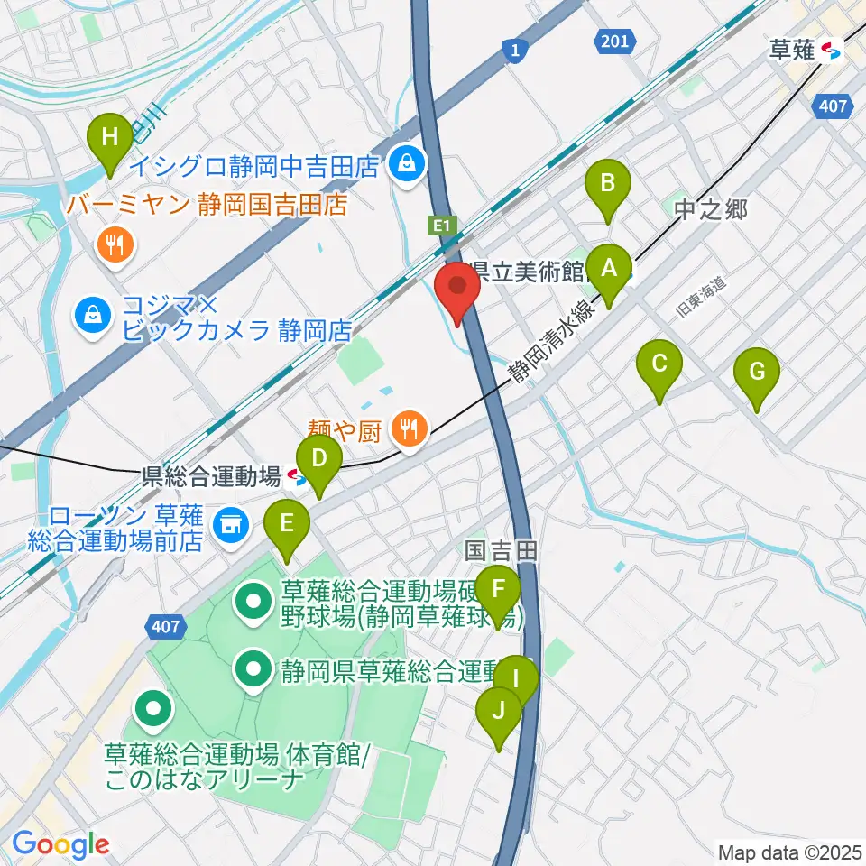 エムジーズ周辺のカフェ一覧地図