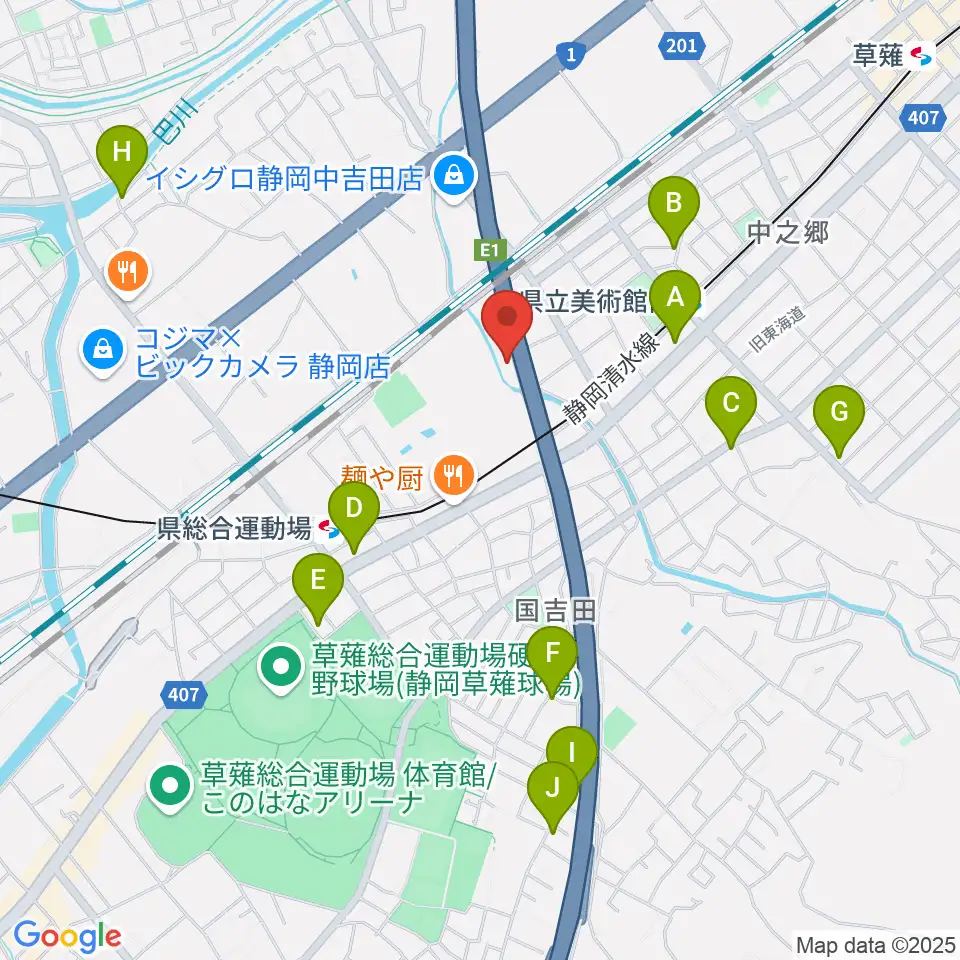 エムジーズ周辺のカフェ一覧地図