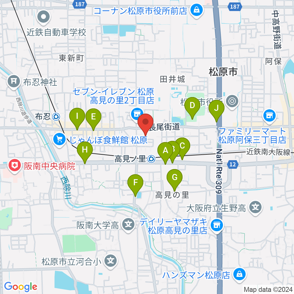 キーススタジオ周辺のカフェ一覧地図