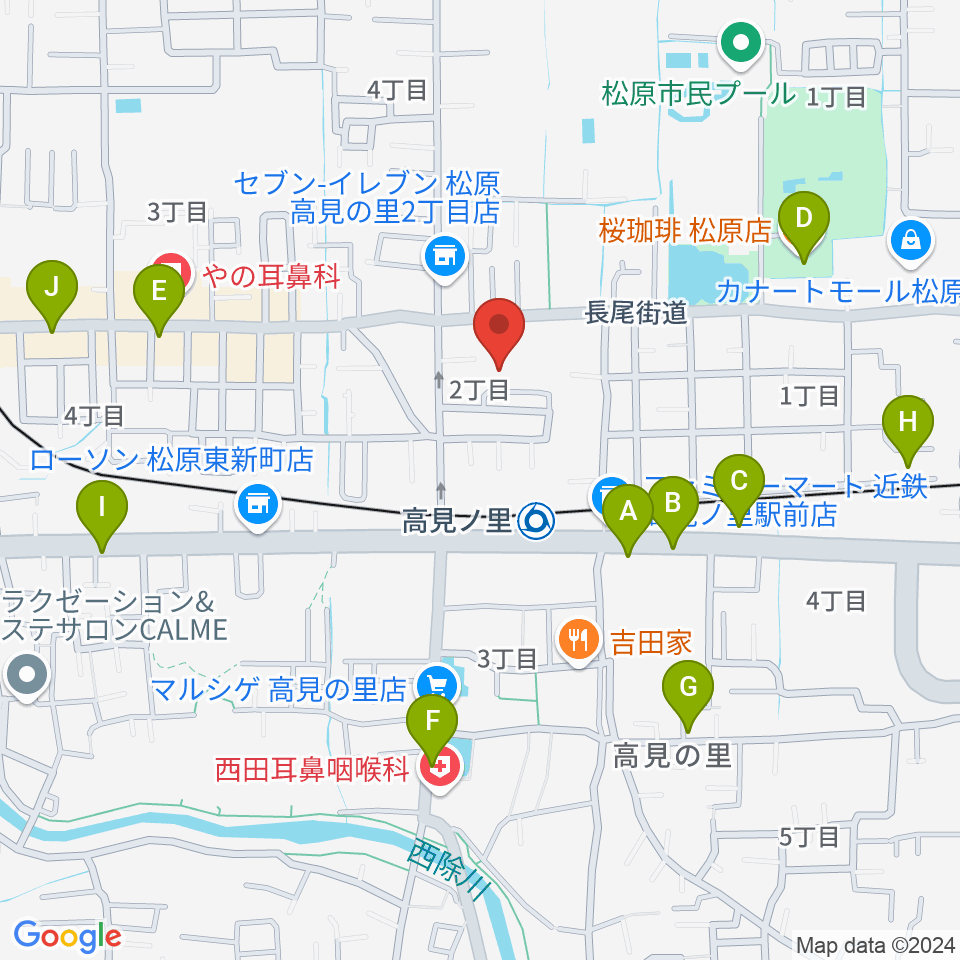 キーススタジオ周辺のカフェ一覧地図