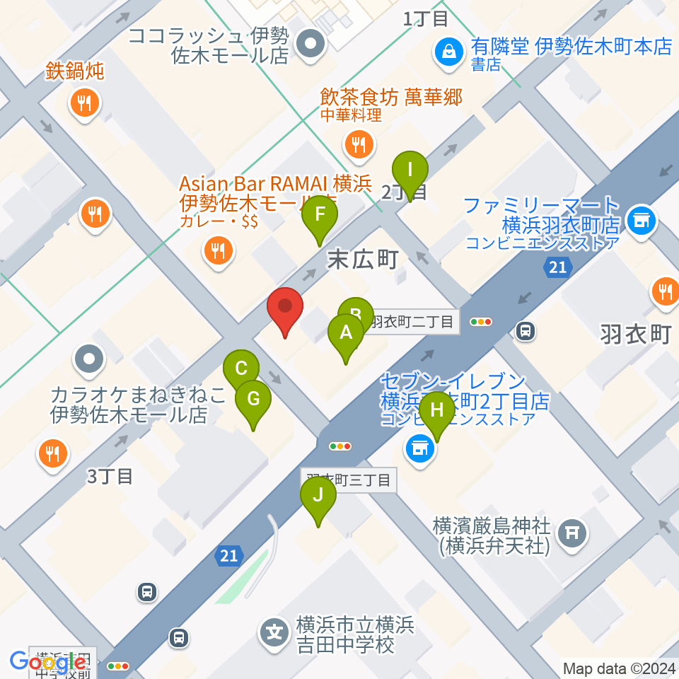 よいどれ伯爵周辺のカフェ一覧地図