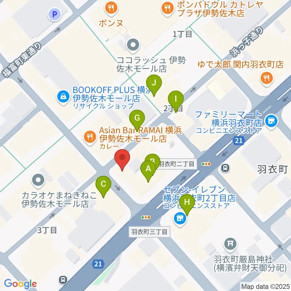 よいどれ伯爵周辺のカフェ一覧地図