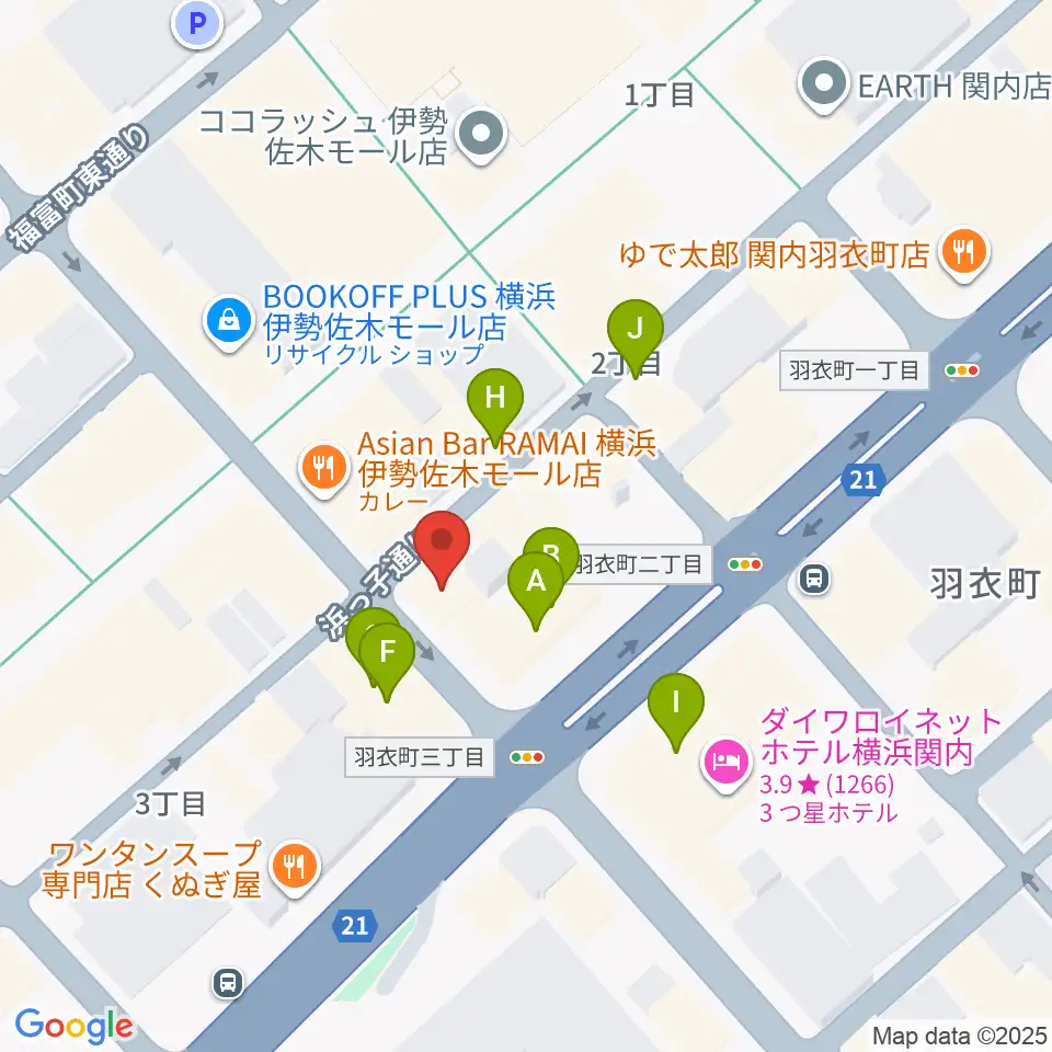 よいどれ伯爵周辺のカフェ一覧地図