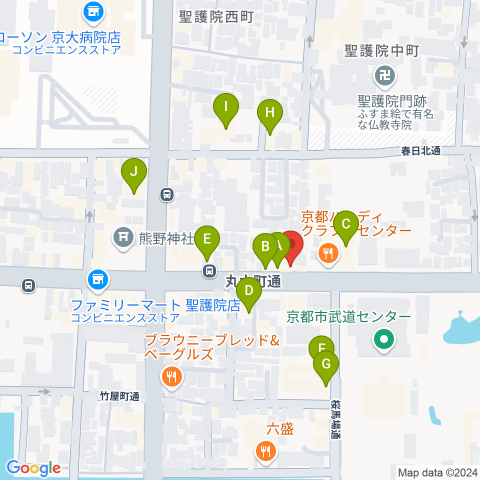 京都ZAC BARAN周辺のカフェ一覧地図