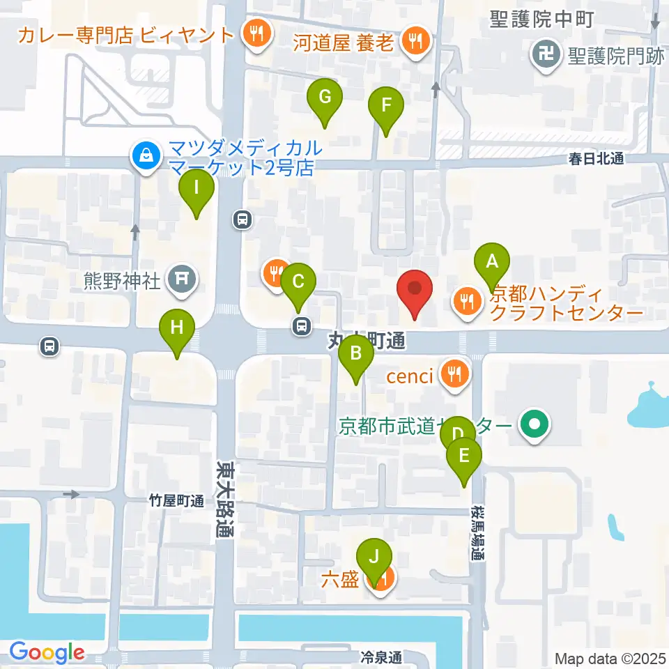 京都ZAC BARAN周辺のカフェ一覧地図