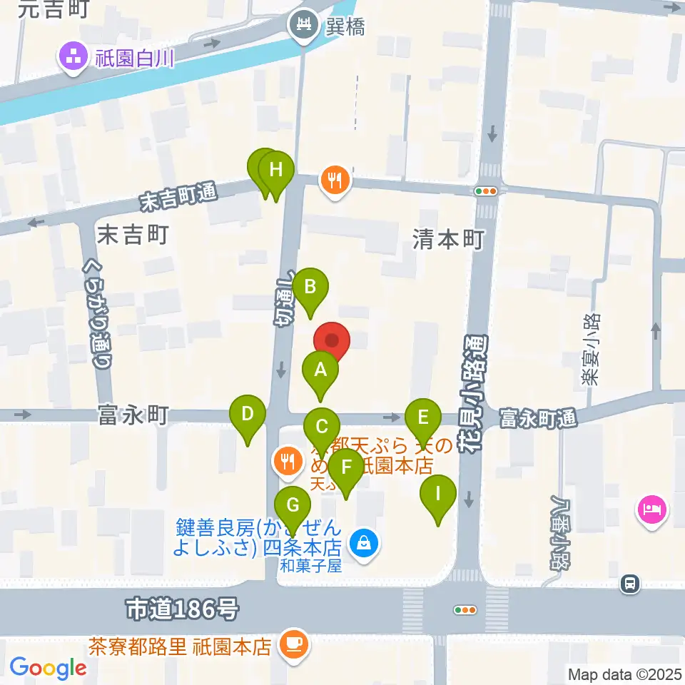 祇園pick up周辺のカフェ一覧地図