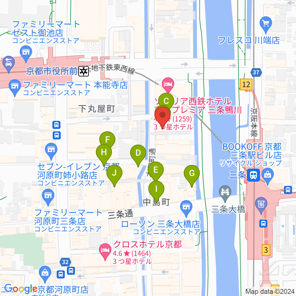 木屋町モダンタイムス周辺のカフェ一覧地図