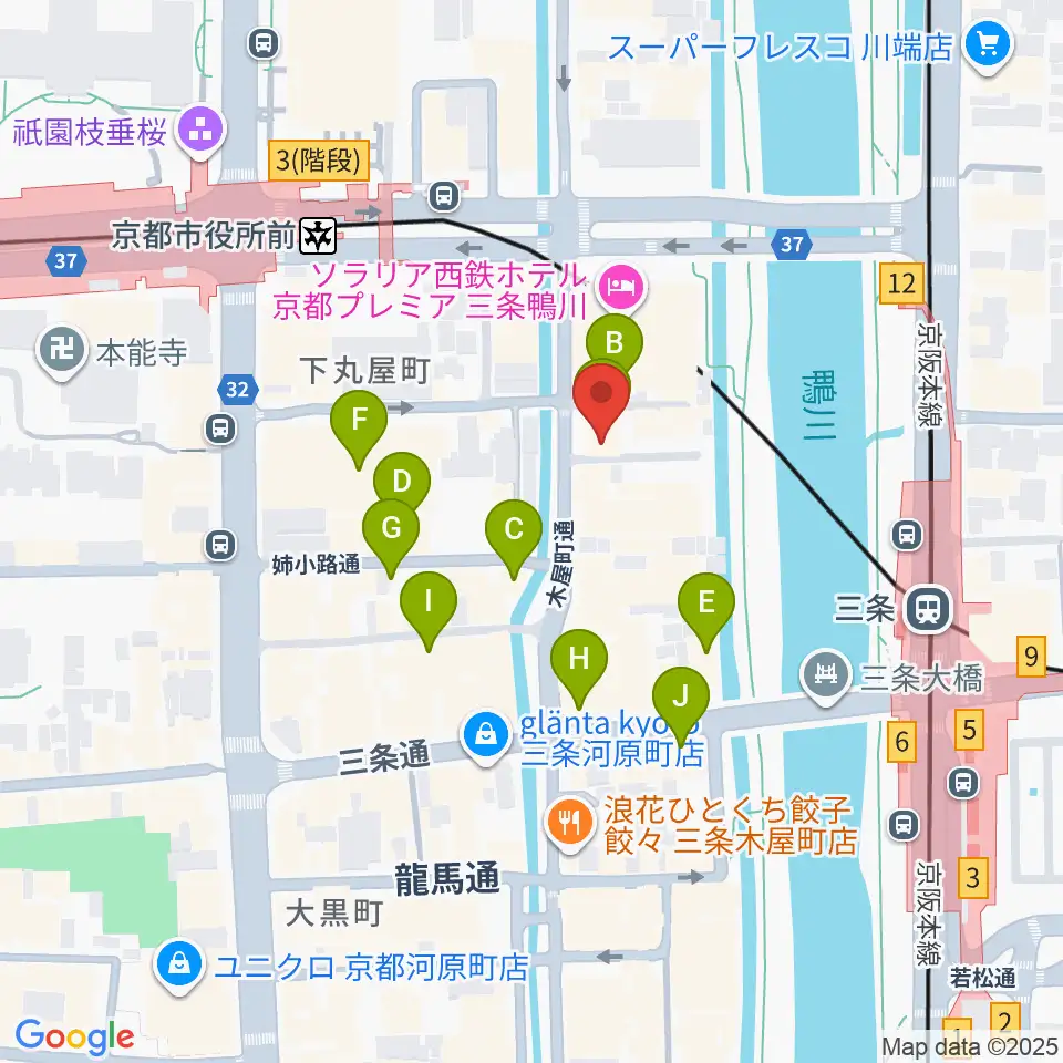 木屋町モダンタイムス周辺のカフェ一覧地図