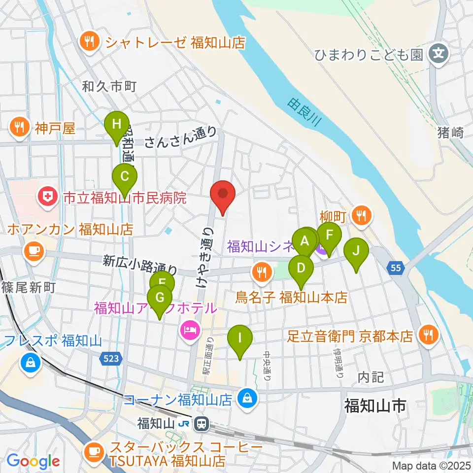 福知山STUDIO FARM周辺のカフェ一覧地図