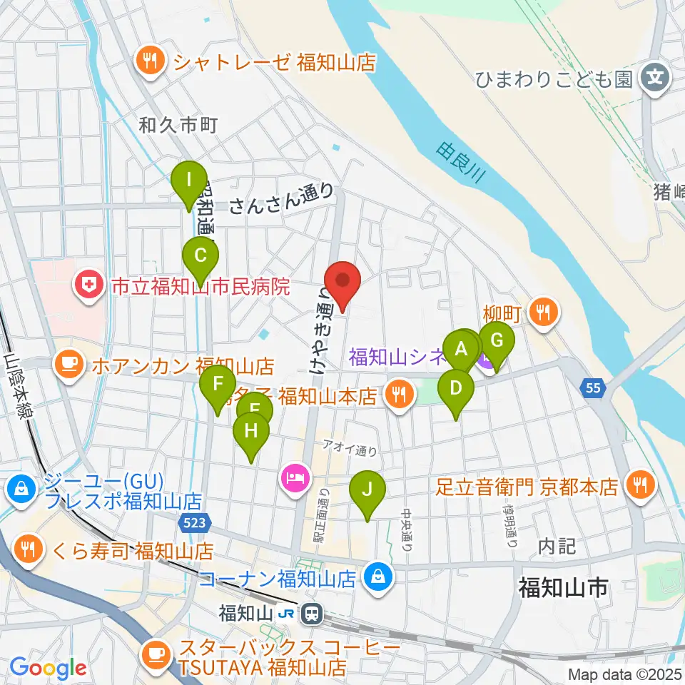 福知山STUDIO FARM周辺のカフェ一覧地図