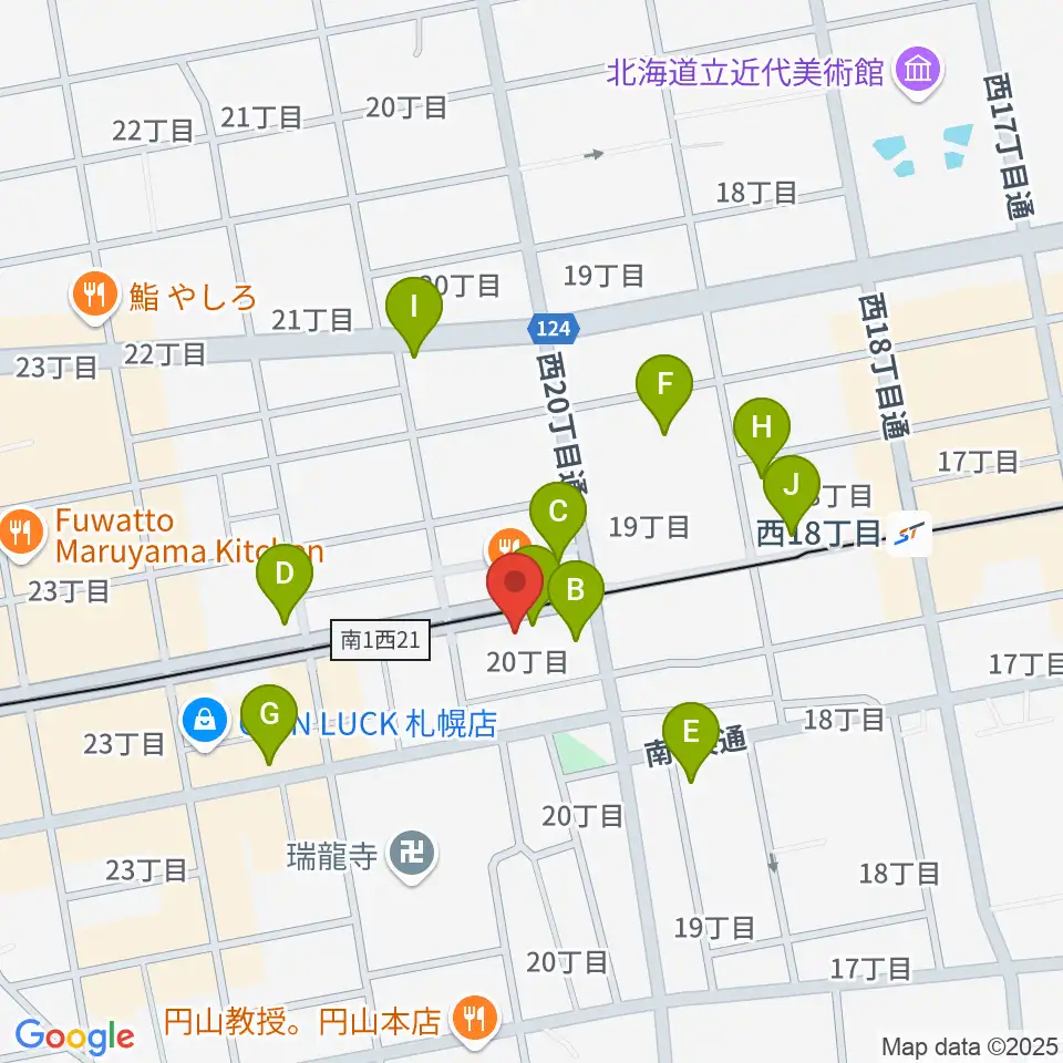 札幌くう COO周辺のカフェ一覧地図