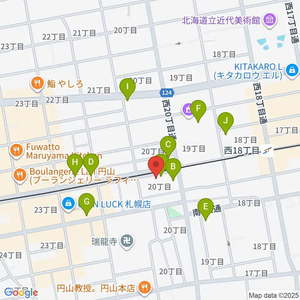 札幌くう COO周辺のカフェ一覧地図