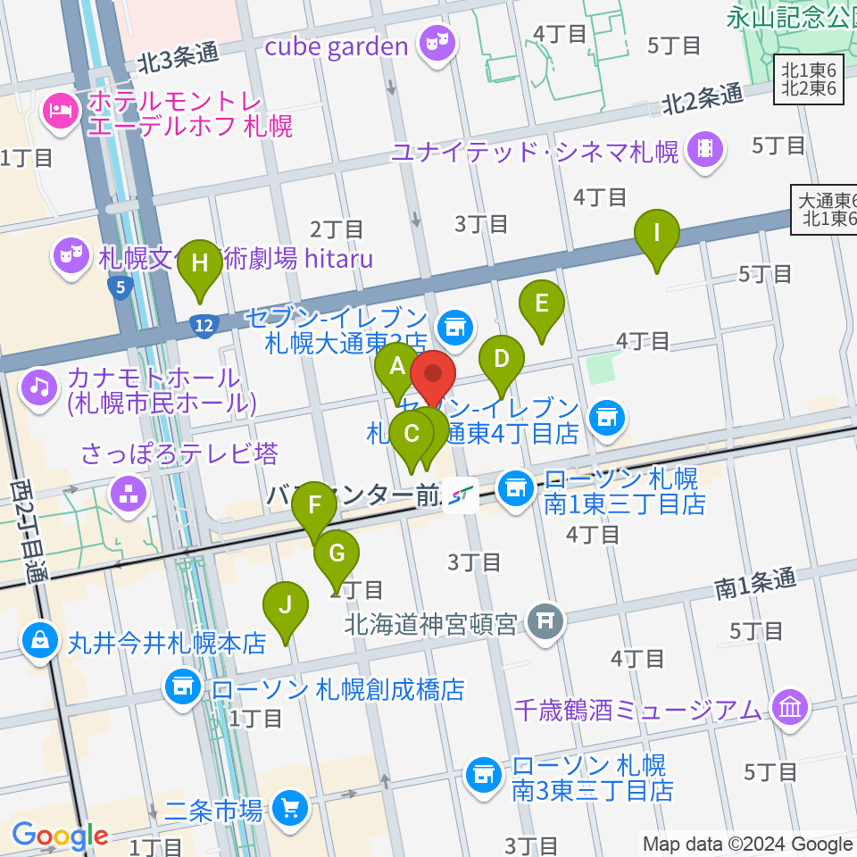 札幌SOUND CRUE周辺のカフェ一覧地図