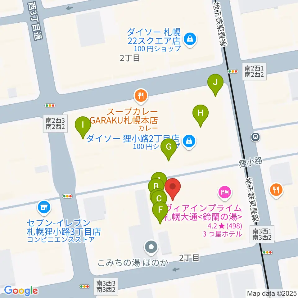 札幌mole周辺のカフェ一覧地図