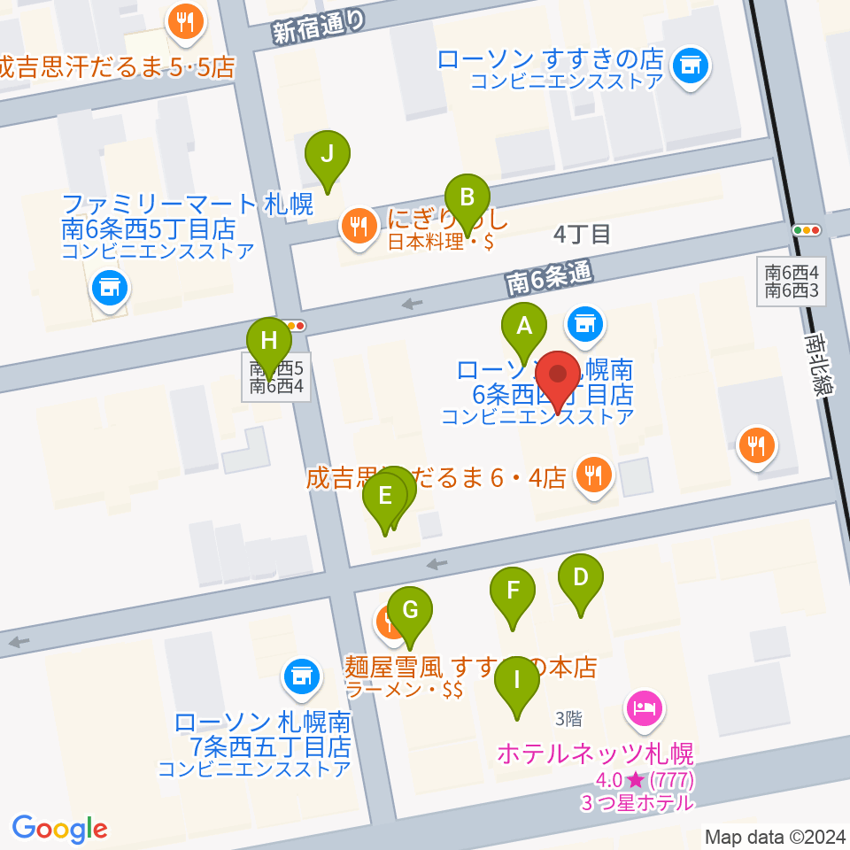 札幌ACID ROOM周辺のカフェ一覧地図