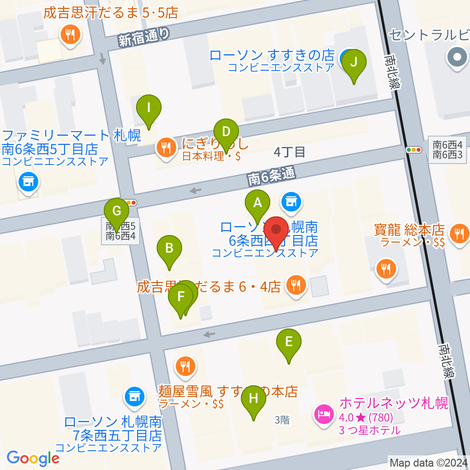 札幌ACID ROOM周辺のカフェ一覧地図