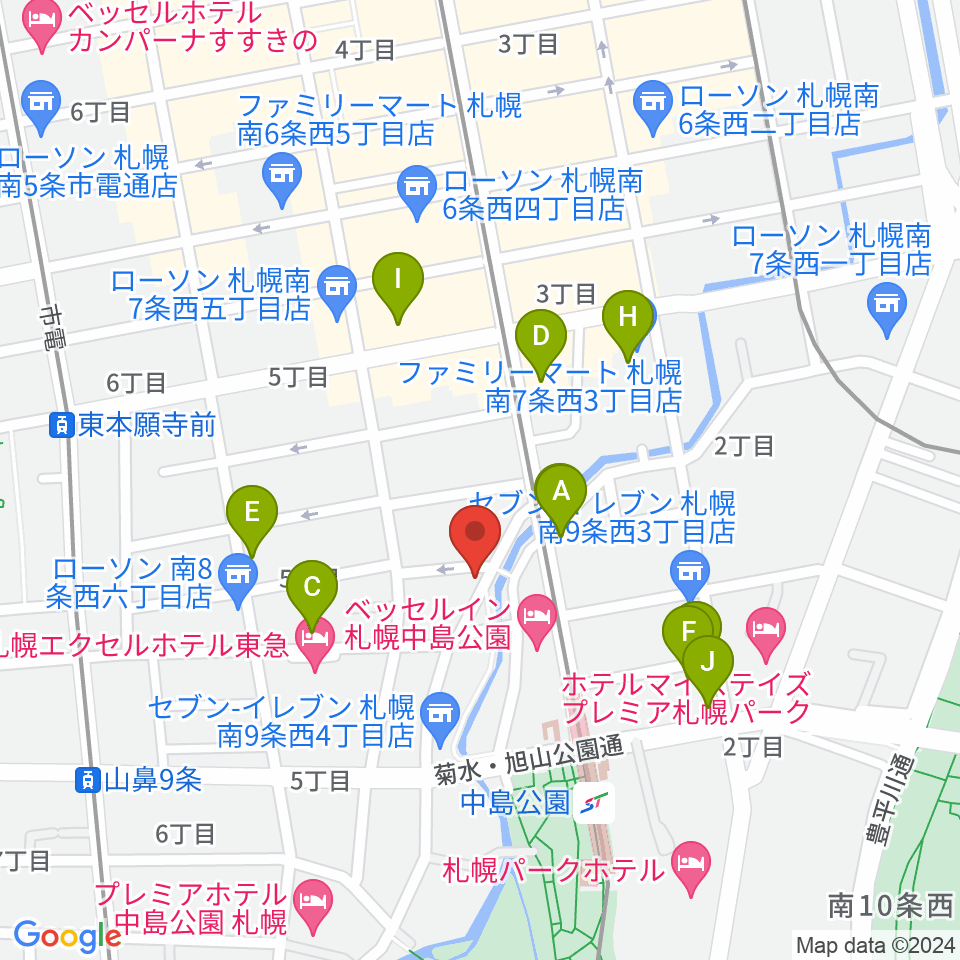 札幌SPiCE周辺のカフェ一覧地図