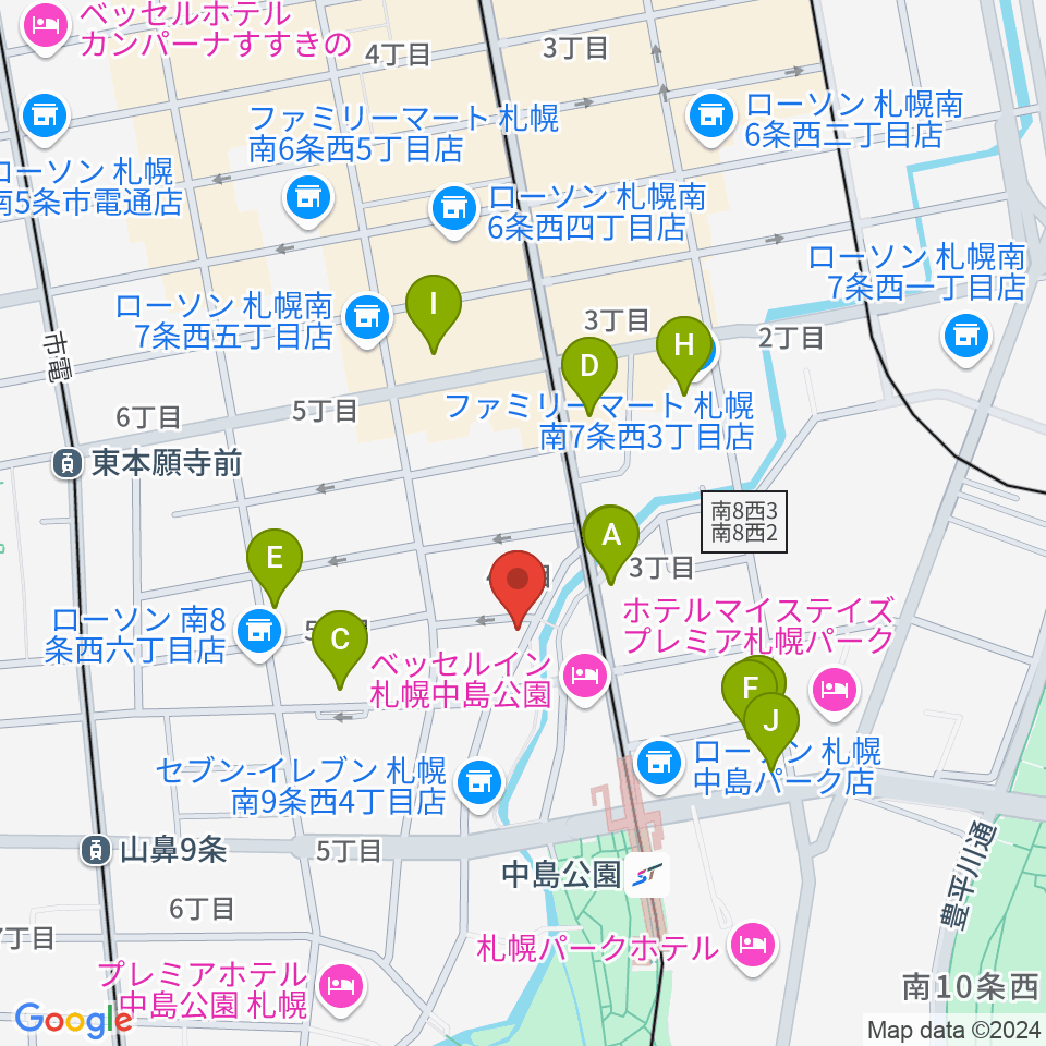 札幌SPiCE周辺のカフェ一覧地図