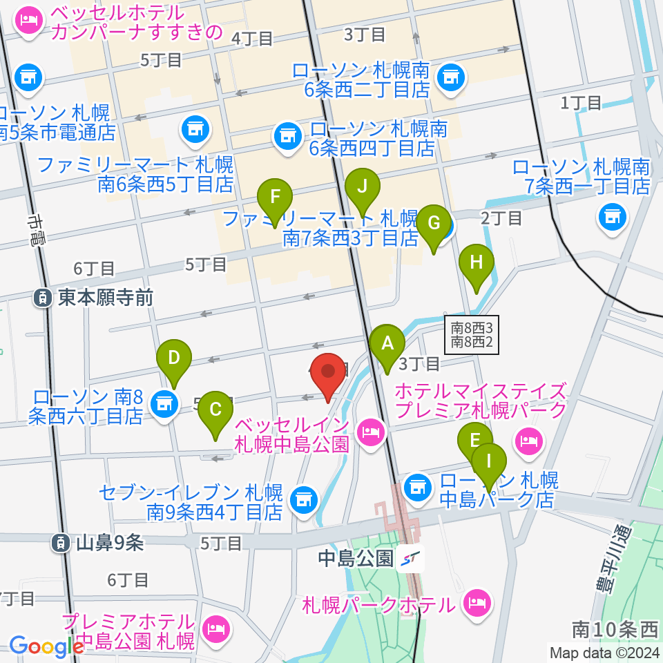 札幌SPiCE周辺のカフェ一覧地図