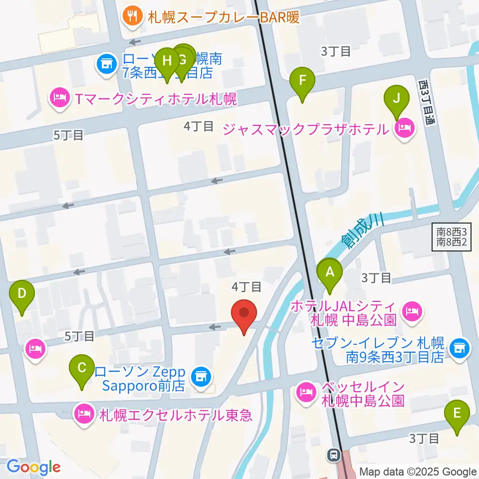 札幌SPiCE周辺のカフェ一覧地図