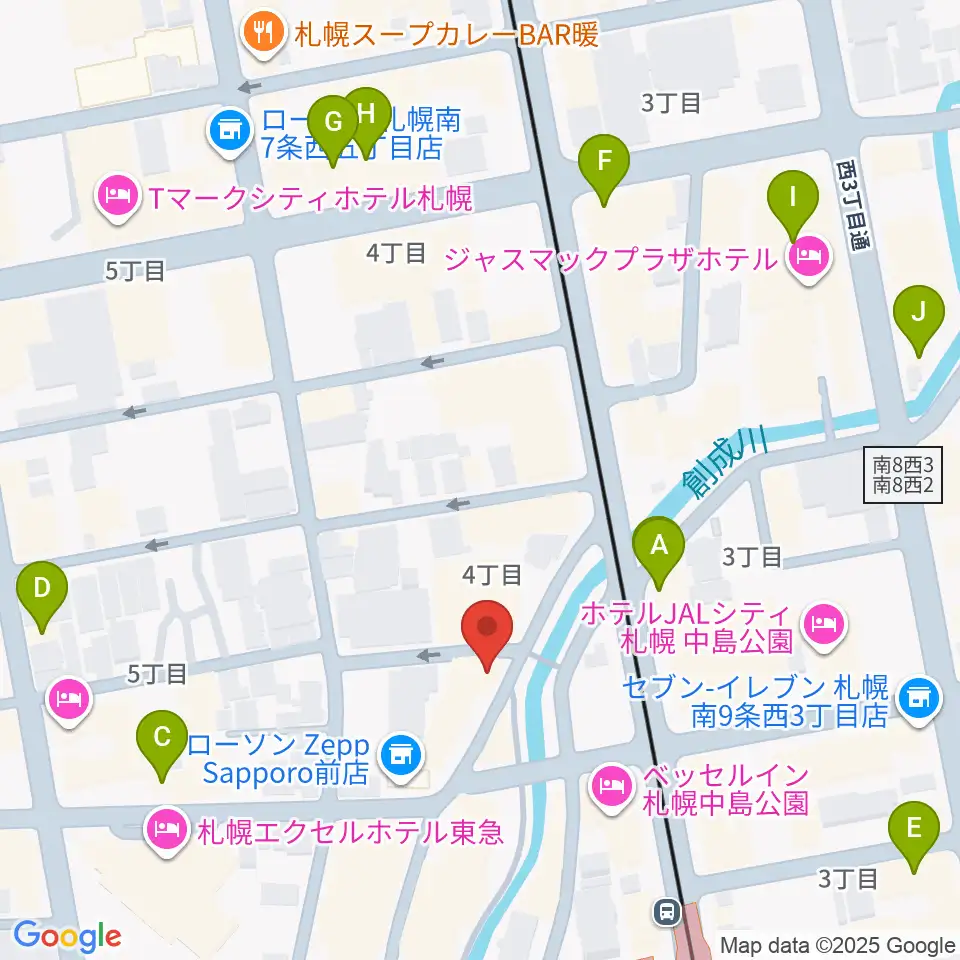 札幌SPiCE周辺のカフェ一覧地図