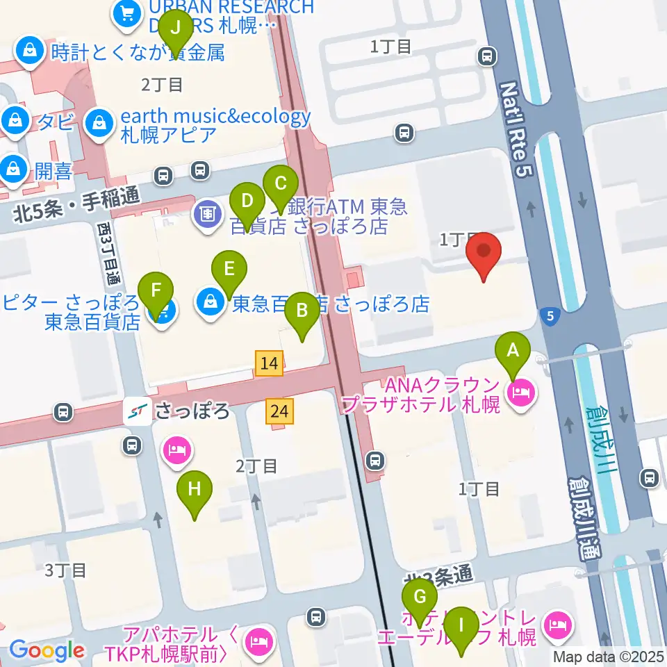 共済ホール周辺のカフェ一覧地図