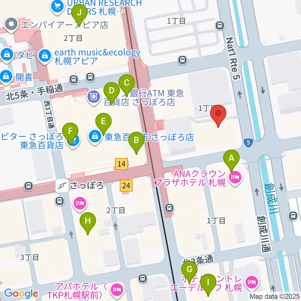 共済ホール周辺のカフェ一覧地図