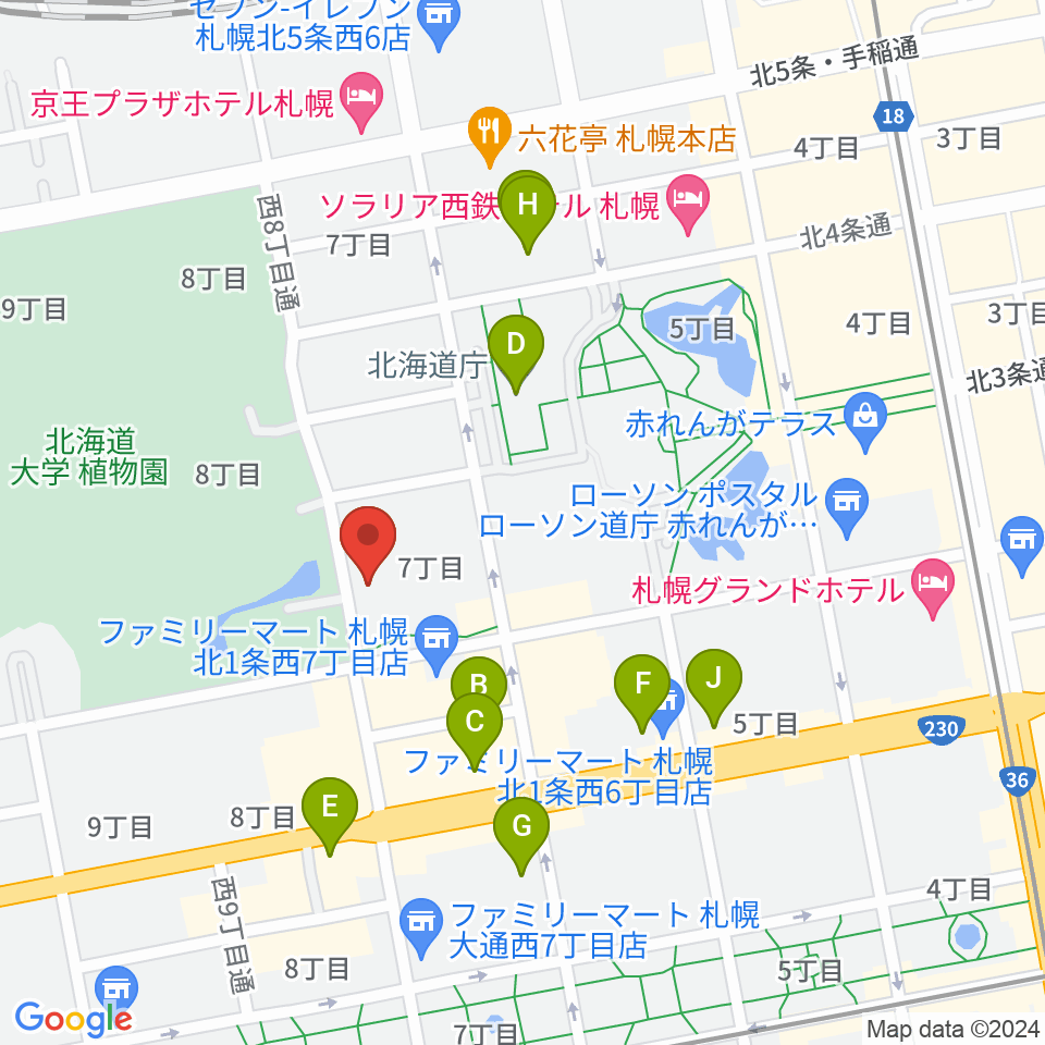 北海道立道民活動センター かでる2・7周辺のカフェ一覧地図