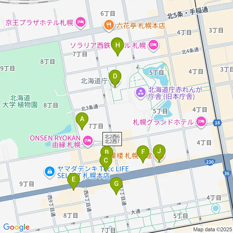 北海道立道民活動センター かでる2・7周辺のカフェ一覧地図