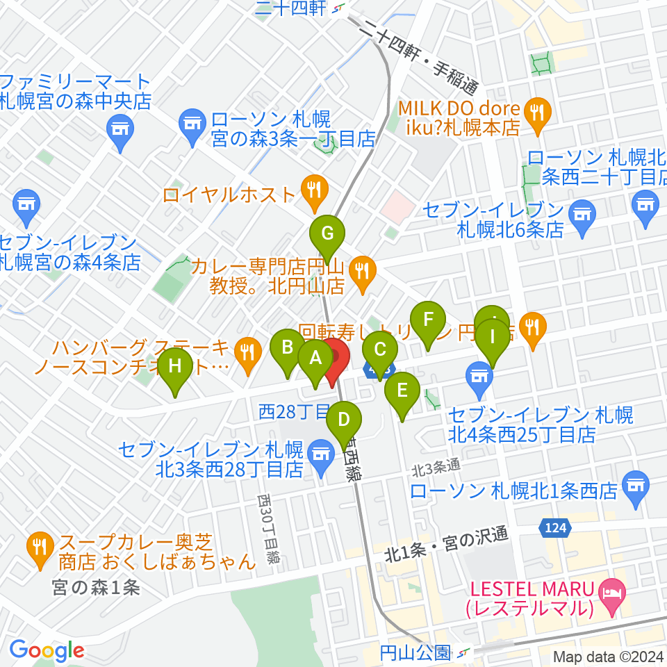 ジャムジカ周辺のカフェ一覧地図