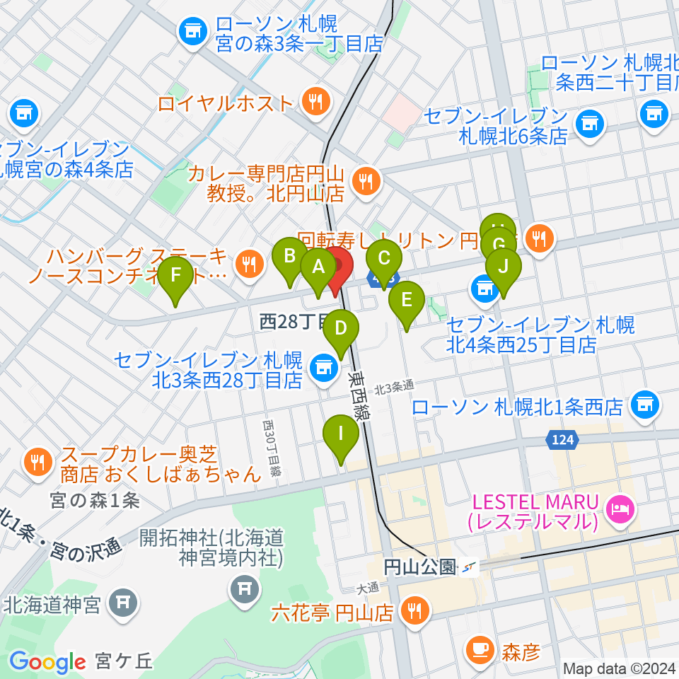 ジャムジカ周辺のカフェ一覧地図