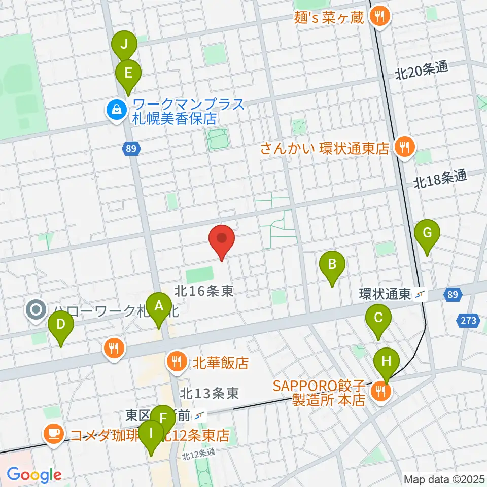 札幌大谷大学 大谷記念ホール周辺のカフェ一覧地図