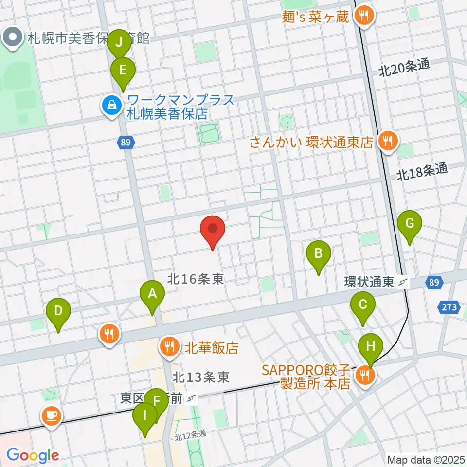 札幌大谷大学 大谷記念ホール周辺のカフェ一覧地図