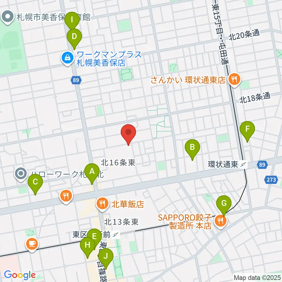 札幌大谷大学 大谷記念ホール周辺のカフェ一覧地図