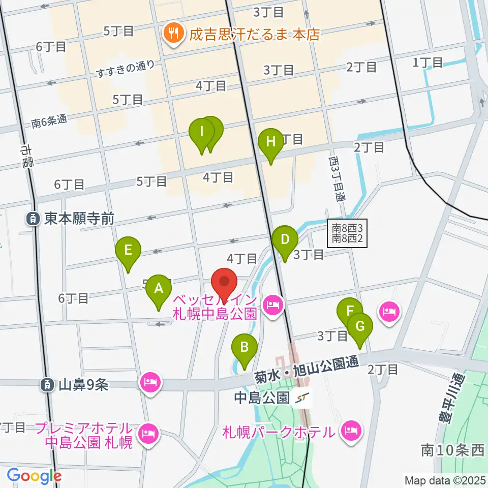 SUSUKINO 810周辺のカフェ一覧地図